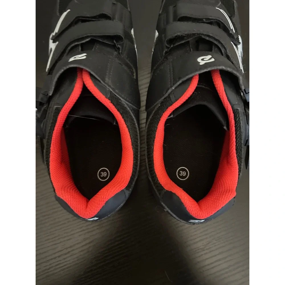 Peloton‎ Cycling Shoes Black Red Women 8 EU 39 with Look Delta Cleats